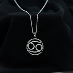 Certified Moissanite Cancer Zodiac Sign Necklace