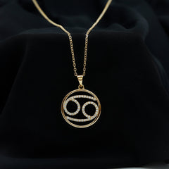 Certified Moissanite Cancer Zodiac Sign Necklace