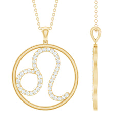 Certified Moissanite Leo Zodiac Sign Necklace