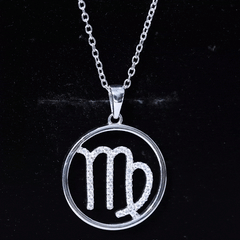 Certified Moissanite Virgo Zodiac Sign Pendant Necklace