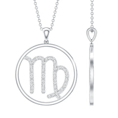Certified Moissanite Virgo Zodiac Sign Pendant Necklace