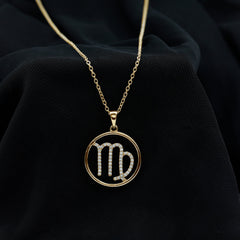 Certified Moissanite Virgo Zodiac Sign Pendant Necklace