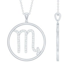 Certified Moissanite Scorpio Zodiac Pendant Necklace