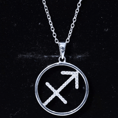 Certified Moissanite Sagittarius Zodiac Sign Necklace