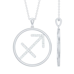 Certified Moissanite Sagittarius Zodiac Sign Necklace