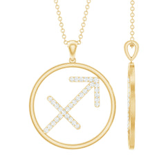 Certified Moissanite Sagittarius Zodiac Sign Necklace