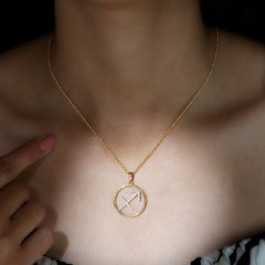 Certified Moissanite Sagittarius Zodiac Sign Necklace