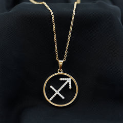 Certified Moissanite Sagittarius Zodiac Sign Necklace