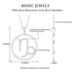 Certified Moissanite Capricorn Zodiac Necklace