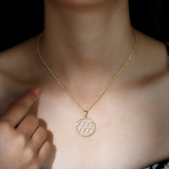 Certified Moissanite Zodiac Aquarius Pendant Necklace