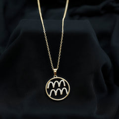Certified Moissanite Zodiac Aquarius Pendant Necklace