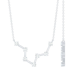 Moissanite Constellation Aquarius Zodiac Sign Necklace