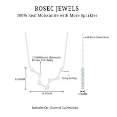 Moissanite Constellation Aquarius Zodiac Sign Necklace