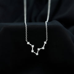 Moissanite Constellation Aquarius Zodiac Sign Necklace