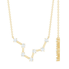Moissanite Constellation Aquarius Zodiac Sign Necklace
