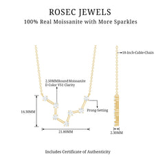 Moissanite Constellation Aquarius Zodiac Sign Necklace