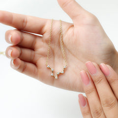 Moissanite Constellation Aquarius Zodiac Sign Necklace