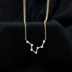 Moissanite Constellation Aquarius Zodiac Sign Necklace