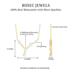 Moissanite Cancer Zodiac Constellation Necklace