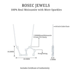 Moissanite Constellation Leo Zodiac Sign Necklace
