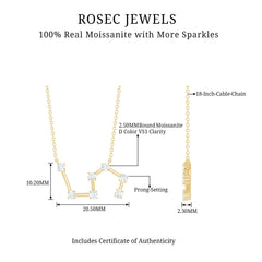 Moissanite Constellation Leo Zodiac Sign Necklace