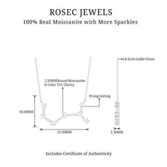 Certified Moissanite Constellation Scorpio Zodiac Necklace