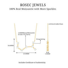 Certified Moissanite Constellation Scorpio Zodiac Necklace