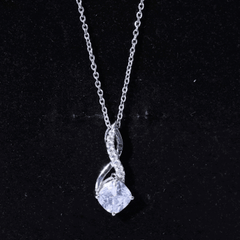 Certified Cushion Cut Cubic Zirconia Infinity Necklace for Women