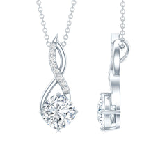 Certified Cushion Cut Cubic Zirconia Infinity Necklace for Women