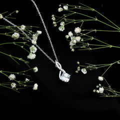 Certified Cushion Cut Cubic Zirconia Infinity Necklace for Women