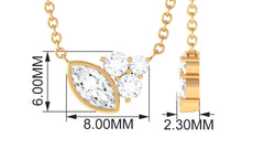 Certified Cubic Zirconia Minimalist Cluster Necklace