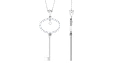 Moissanite Key Drop Pendant Necklace