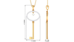 Moissanite Key Drop Pendant Necklace