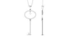 Moissanite Key Drop Pendant Necklace