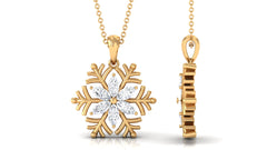 Certified Moissanite Snowflake Necklace for Women