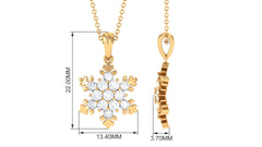 1.25 CT Certified Moissanite Snowflake Pendant in Gold