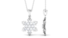 1.25 CT Certified Moissanite Snowflake Pendant in Gold