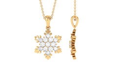 1.25 CT Certified Moissanite Snowflake Pendant in Gold