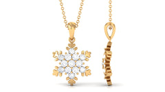 1.25 CT Certified Moissanite Snowflake Pendant in Gold