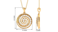 1.25 CT Round Cut Moissanite Swirl Pendant in Gold