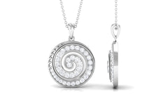 1.25 CT Round Cut Moissanite Swirl Pendant in Gold
