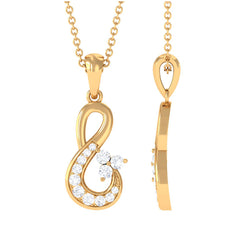 1/2 CT Certified Moissanite Infinity Gold Pendant in Prong Setting