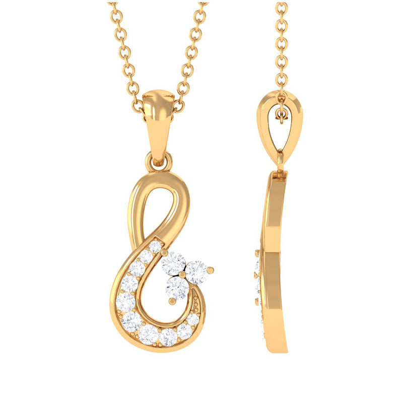 1/2 CT Certified Moissanite Infinity Gold Pendant in Prong Setting