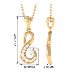1/2 CT Certified Moissanite Infinity Gold Pendant in Prong Setting