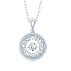 Certified Moissanite Classic Halo Pendant