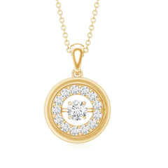 Certified Moissanite Classic Halo Pendant