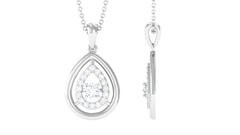 Certified Moissanite Teardrop Pendant with Halo