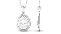Certified Moissanite Teardrop Pendant with Halo