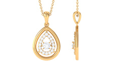 Certified Moissanite Teardrop Pendant with Halo