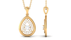 Certified Moissanite Teardrop Pendant with Halo